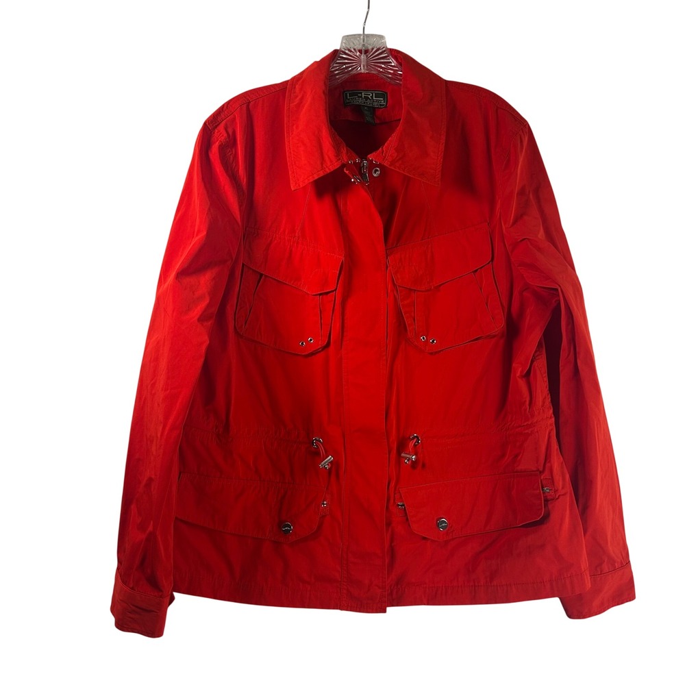 Lauren Active Ralph Lauren Red Utility Field Jacket XL Drawstring Waist